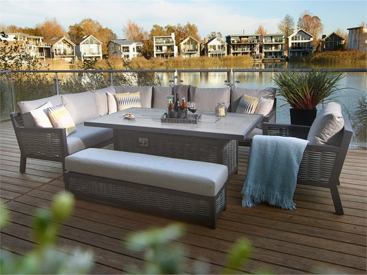 Brambelcrest Portifino Rectangular Set with Firepit Table