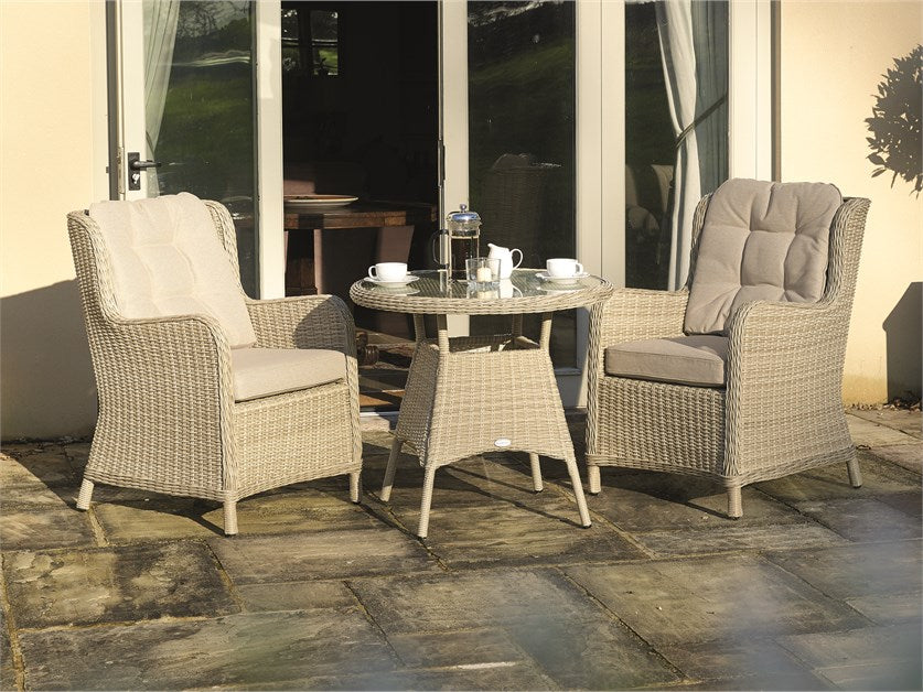 Chedworth Sandstone Rattan Round Bistro Set