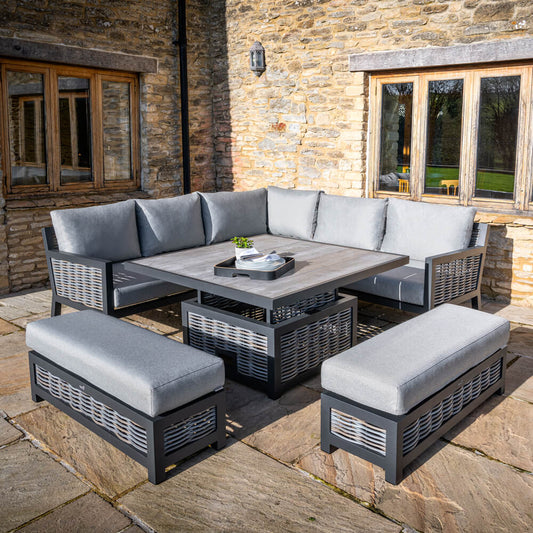 Bramblecrest Portofino Square Sofa Set with Adjustable Table